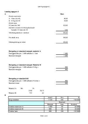 Driftsregnskap Og Budsjettering Mal Steg 2-4 - STD SELVKOSTKALKYLE STD ...