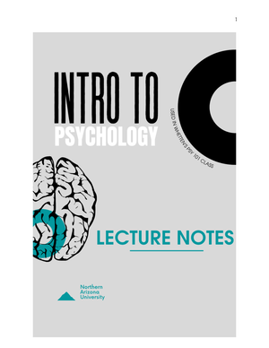 Psychology 101 - Lecture Notes All - Psychology INTRO TO PSYCHOLOGY Aug ...