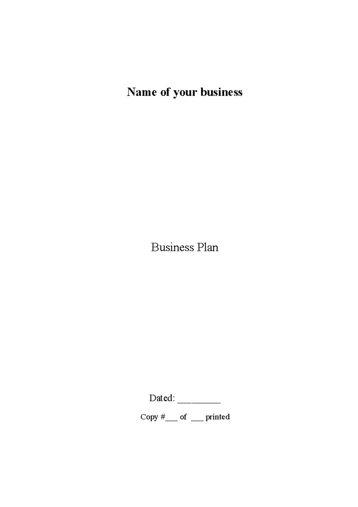 Bizplan Template NEW - basic structure of Ass 2b - Name of your ...