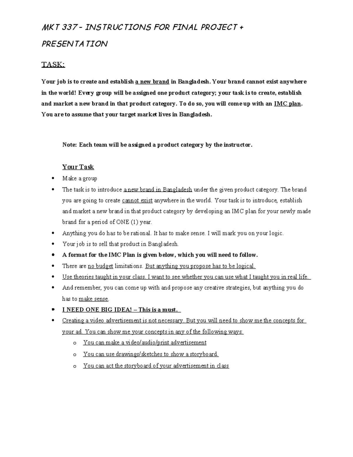 Final+Presentation+%2B+Project Guideline - MKT 337 – INSTRUCTIONS FOR ...