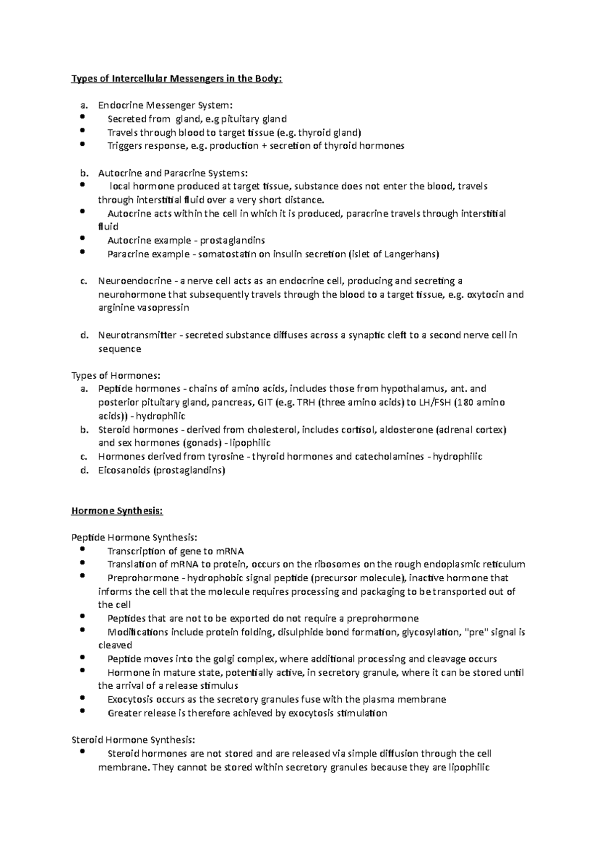 Types of Intercellular Messengers in the Body - Endocrine Messenger ...