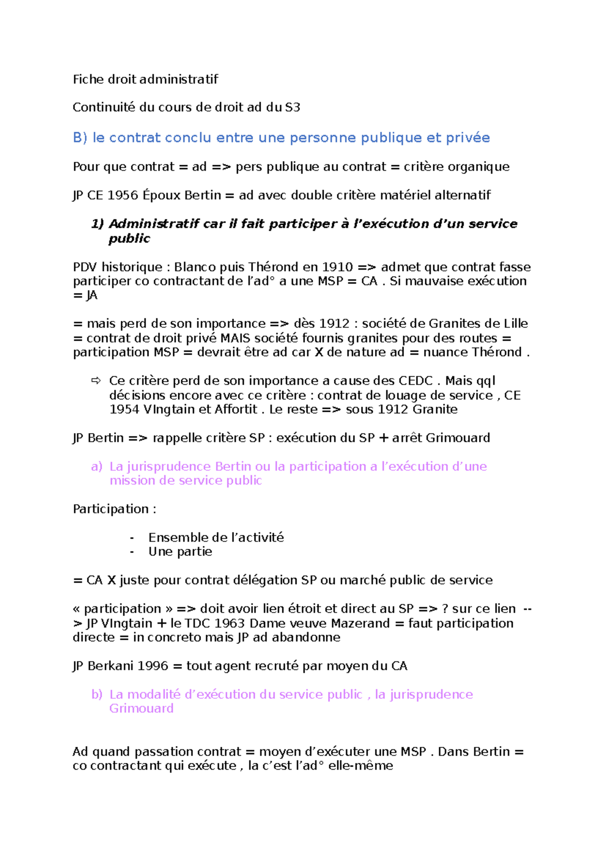 Fiche Droit Adminisratif Fiche Droit Administratif Continuit Du Cours De Droit Ad Du S B Le