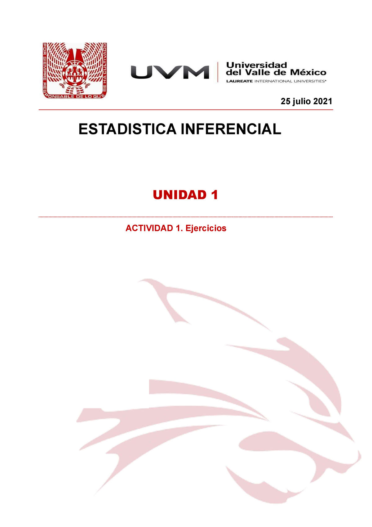 Actividad 1 Ejercicios, Estadistica Inferencial - ESTADISTICA ...