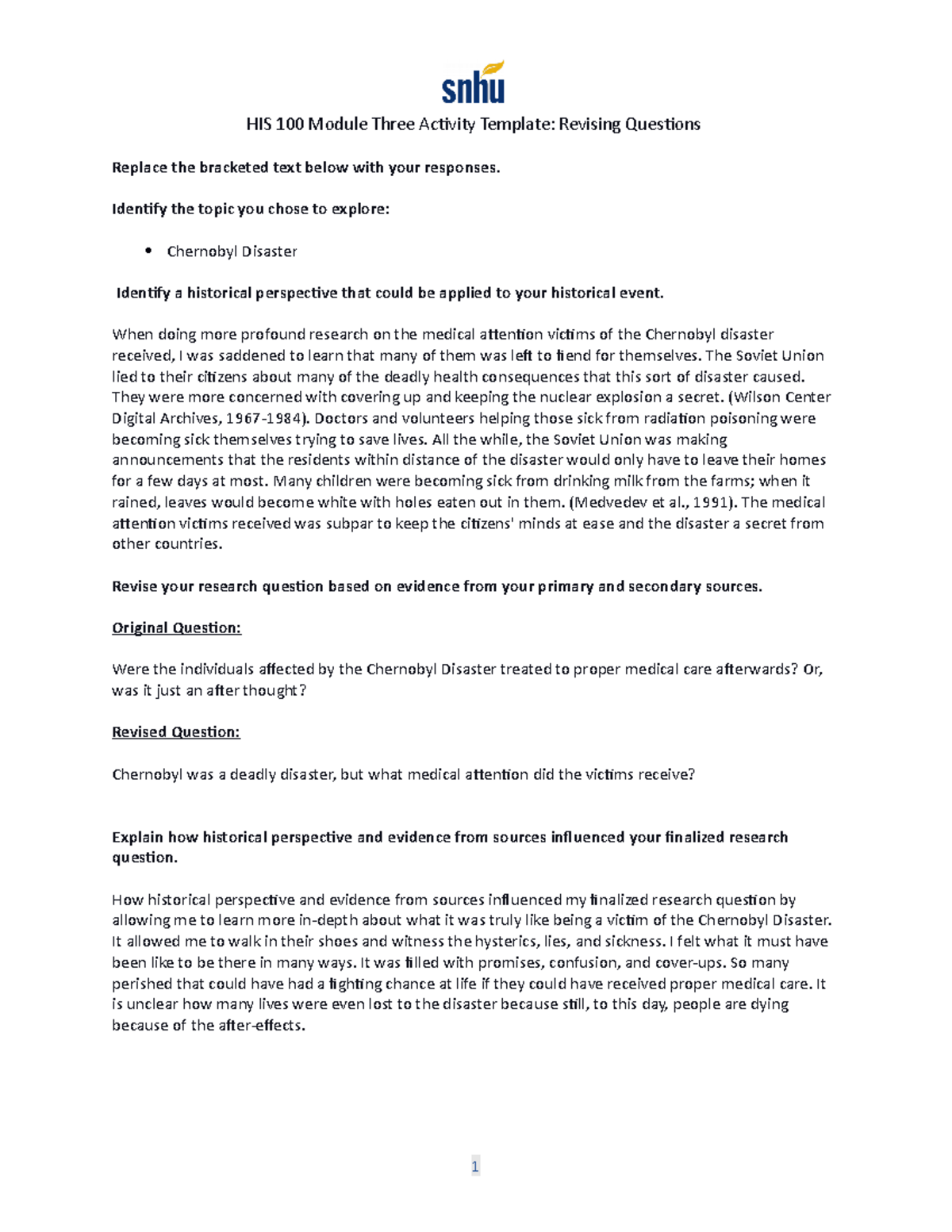 HIS 100 Module Three Activity Revising Questions Template (1)Complete ...