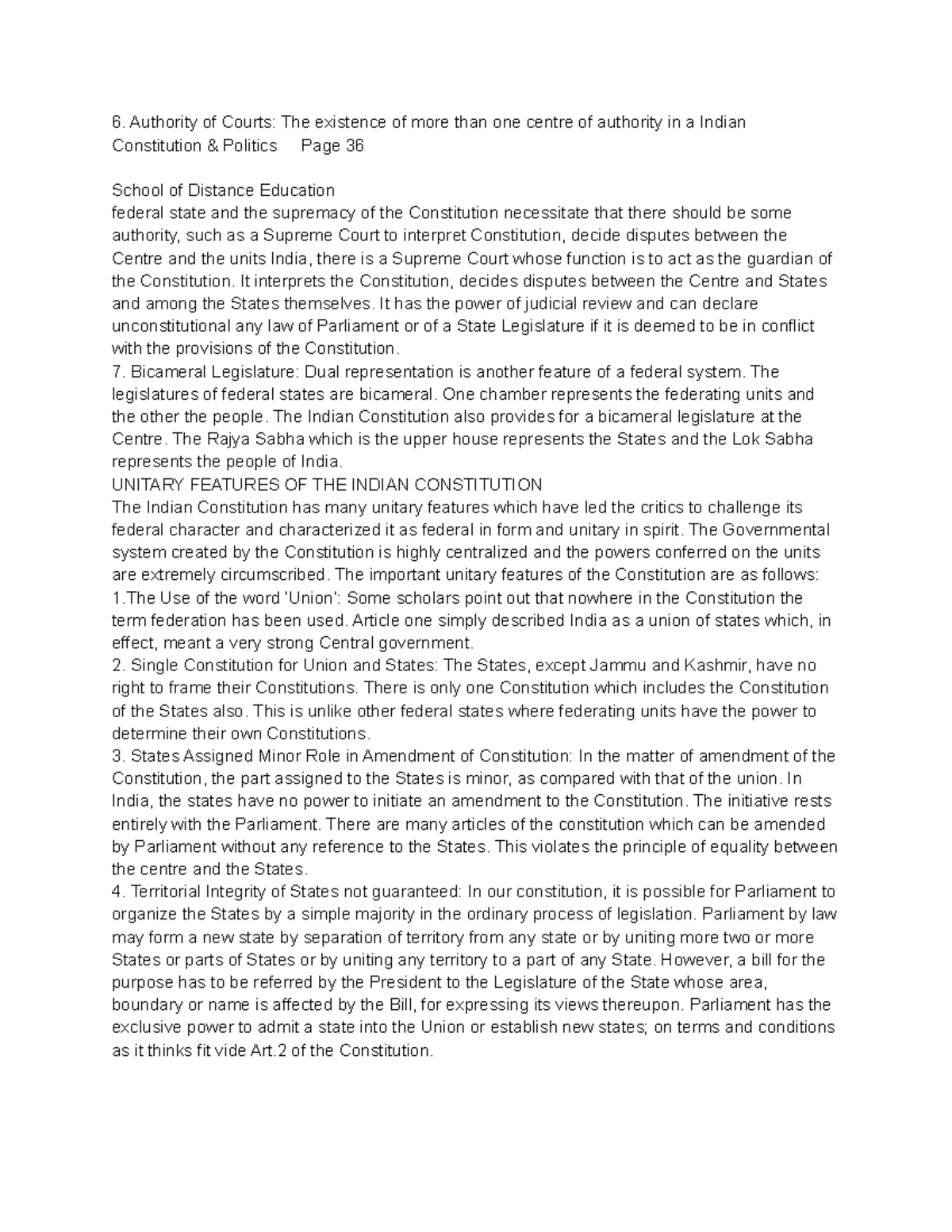 Political science Authority of Courts The existence of more than one