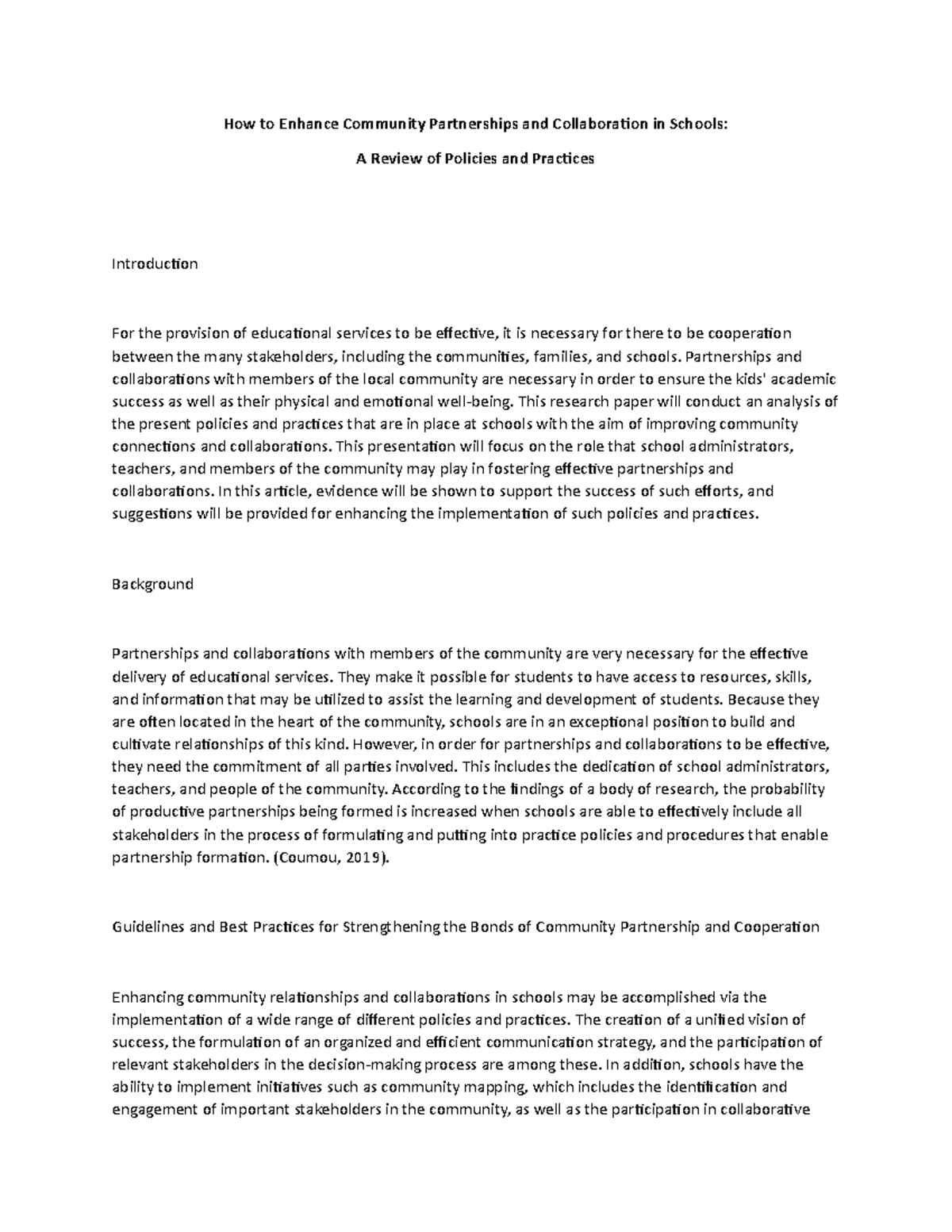 How to Enhance Community Partnerships and Collaboration in Schools ...