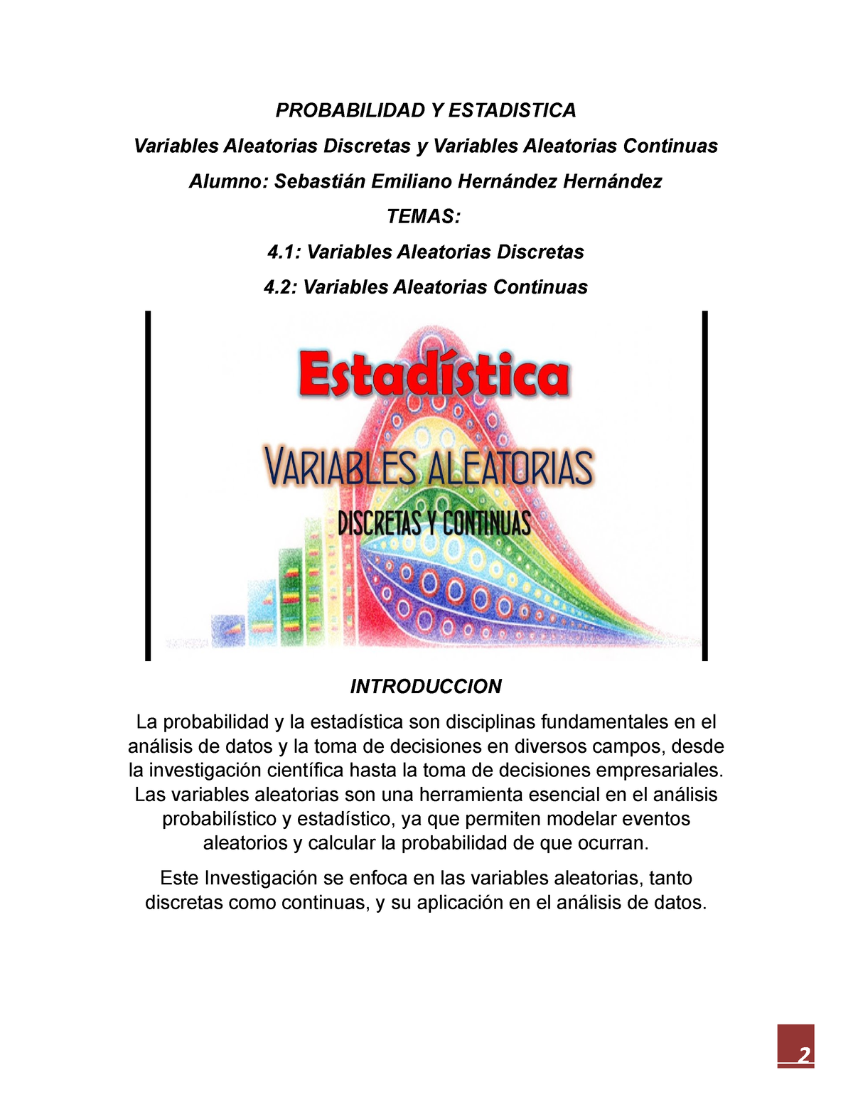 Probabilidad Y Estadistica 4 - PROBABILIDAD Y ESTADISTICA Variables ...