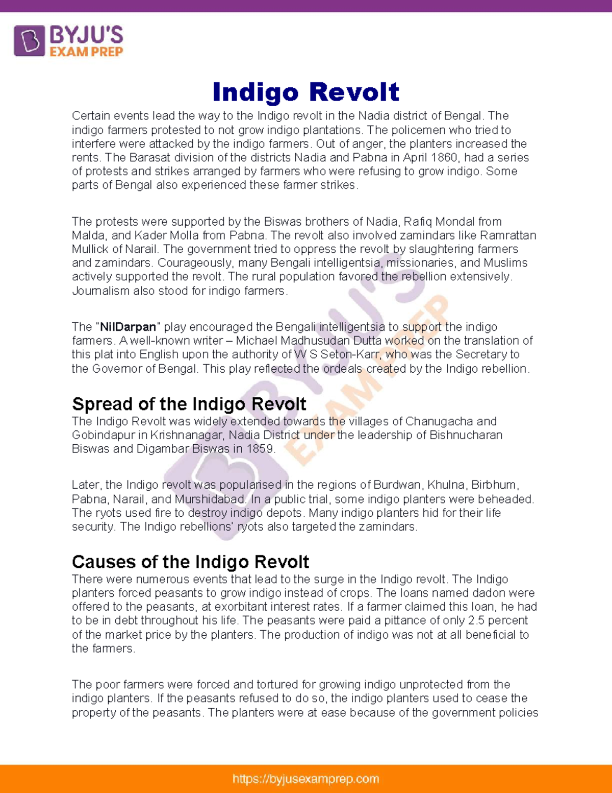 Indigo revolt upsc notes 32 - Indigo Revolt Certain events lead the way ...