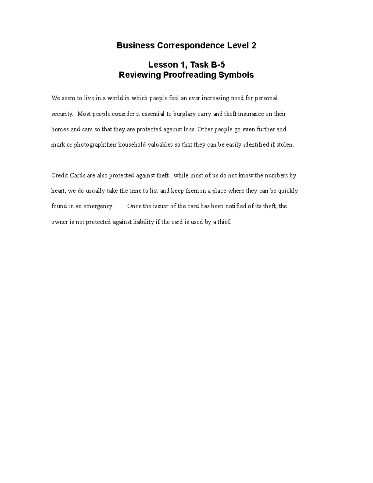 Task B-5 - Task B-5 - Business Correspondence Level 2 Lesson 1, Task B ...