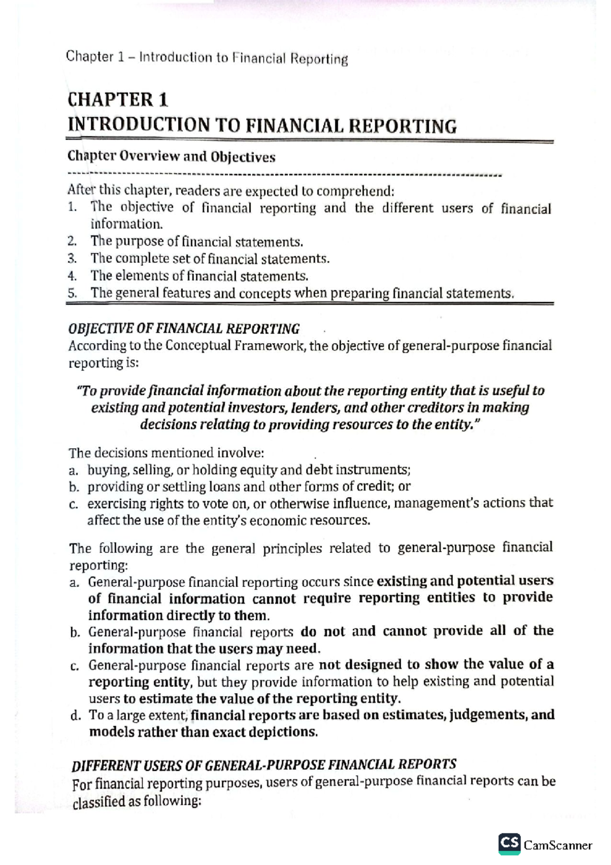 IA3 chapters 1 2 - Lecture notes - Chapter 1 Introduction to Financial ...