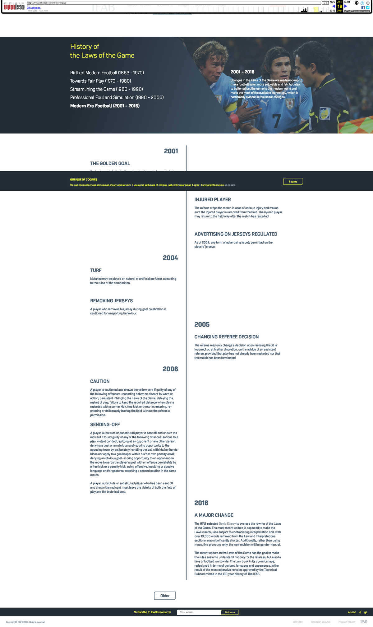 History Of Laws Of The Game IFAB 5 - Copyright © 2020 IFAB. All Rights ...