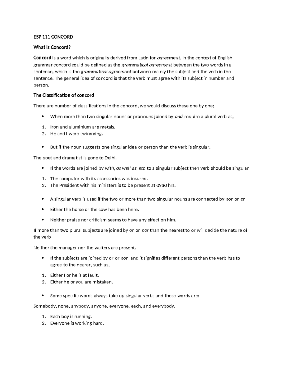 ESP 111 Notes ON Concord - ESP 111 CONCORD What is Concord? Concord is ...