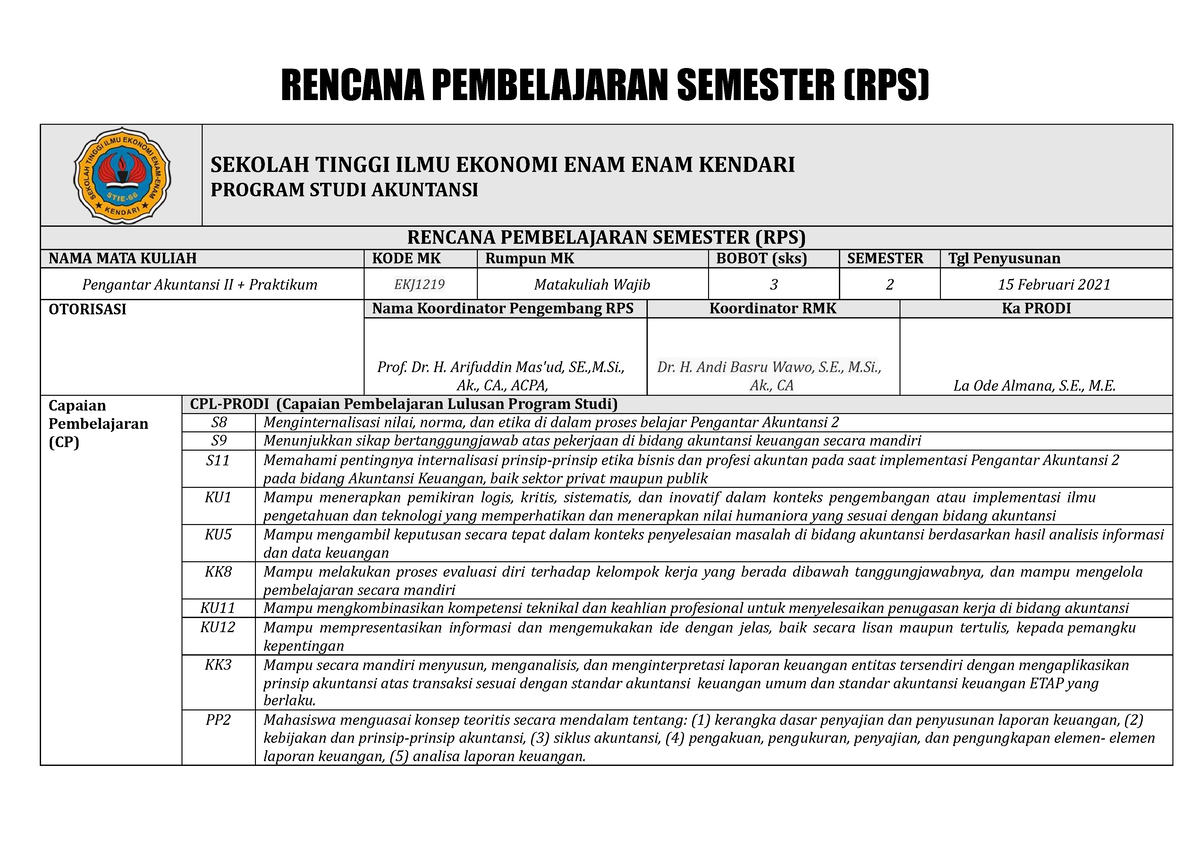 TP-2 RPS Pengantar Akuntansi - RENCANA PEMBELAJARAN SEMESTER (RPS ...