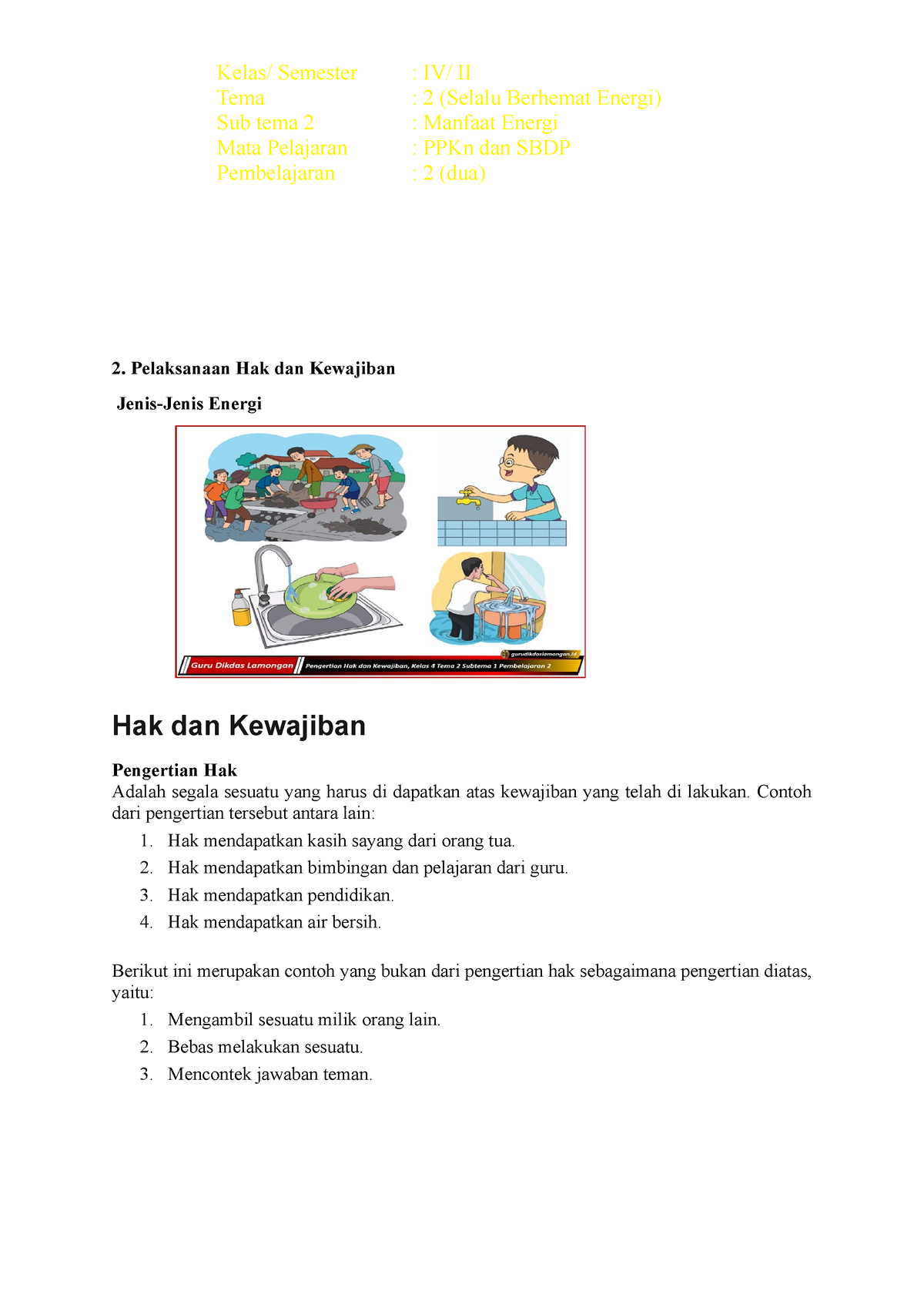 Bahan AJAR HAK DAN Kewajiban - Pelaksanaan Hak Dan Kewajiban Jenis ...