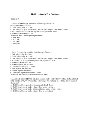 Test 2 - Ch. 7 Sample Questions(1) - UNIVERSITY OF PITTSBURGH FINANCIAL ...