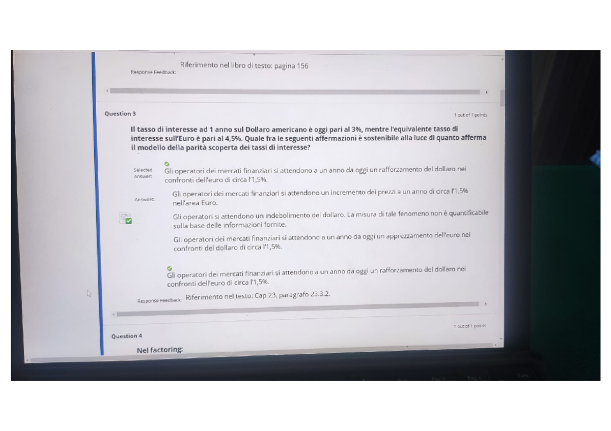 Esame sifi primo appello - Sistema Finanziario / Financial Markets And
