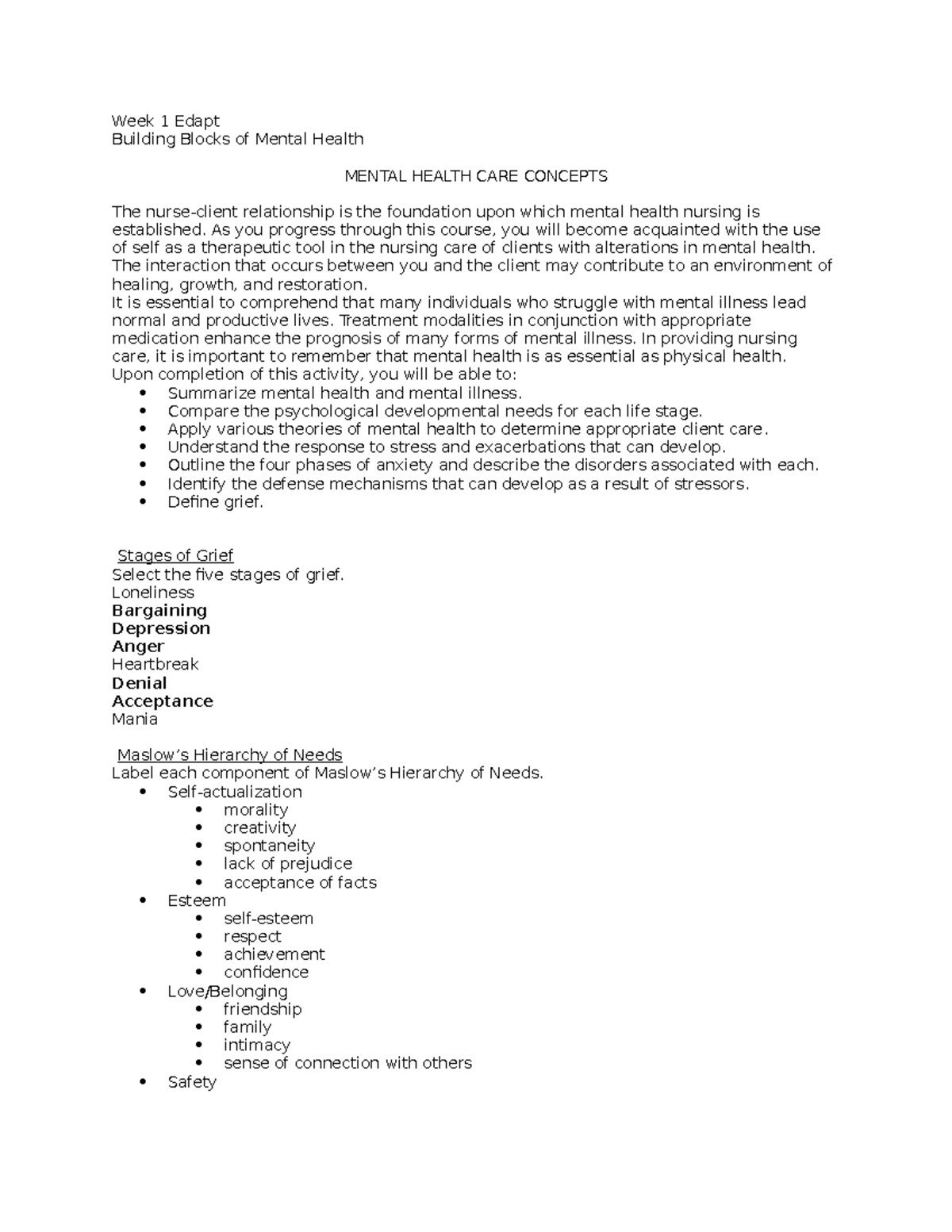 Week 1 Edapts - Edapt Notes For Studying - Week 1 Edapt Building Blocks ...