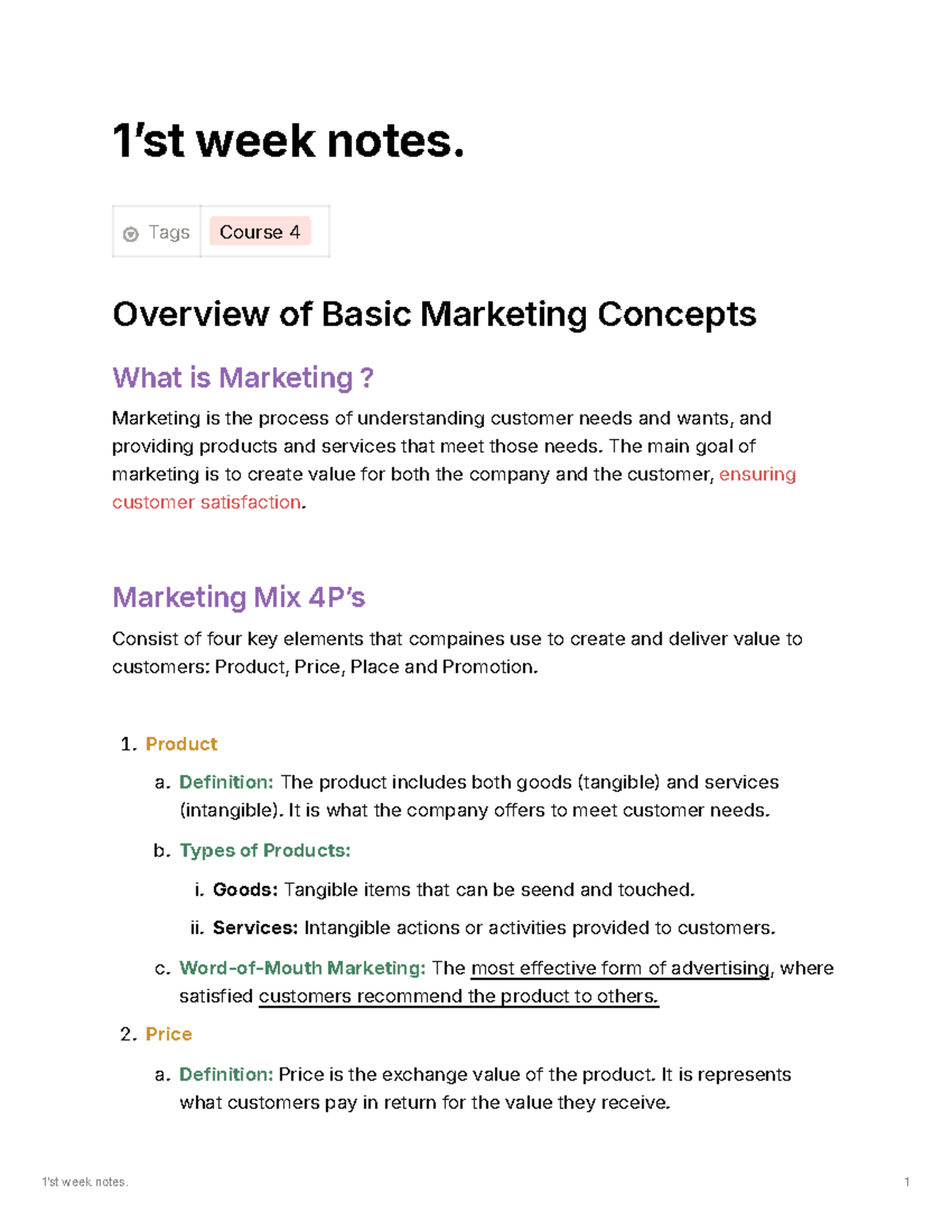 1'st week notes - MAN - 1 ʼst week notes. Tags Course 4 Overview of ...