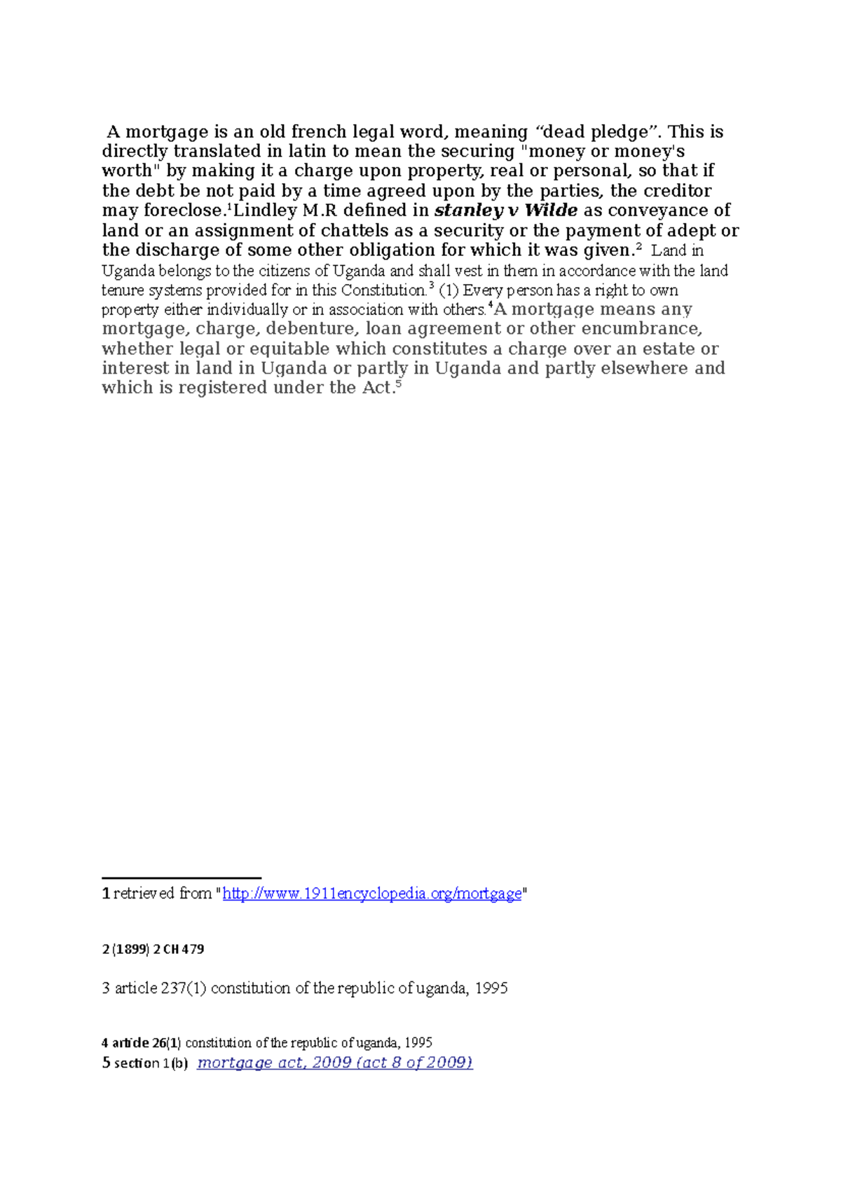 Coursework on mortgages - A mortgage is an old french legal word ...