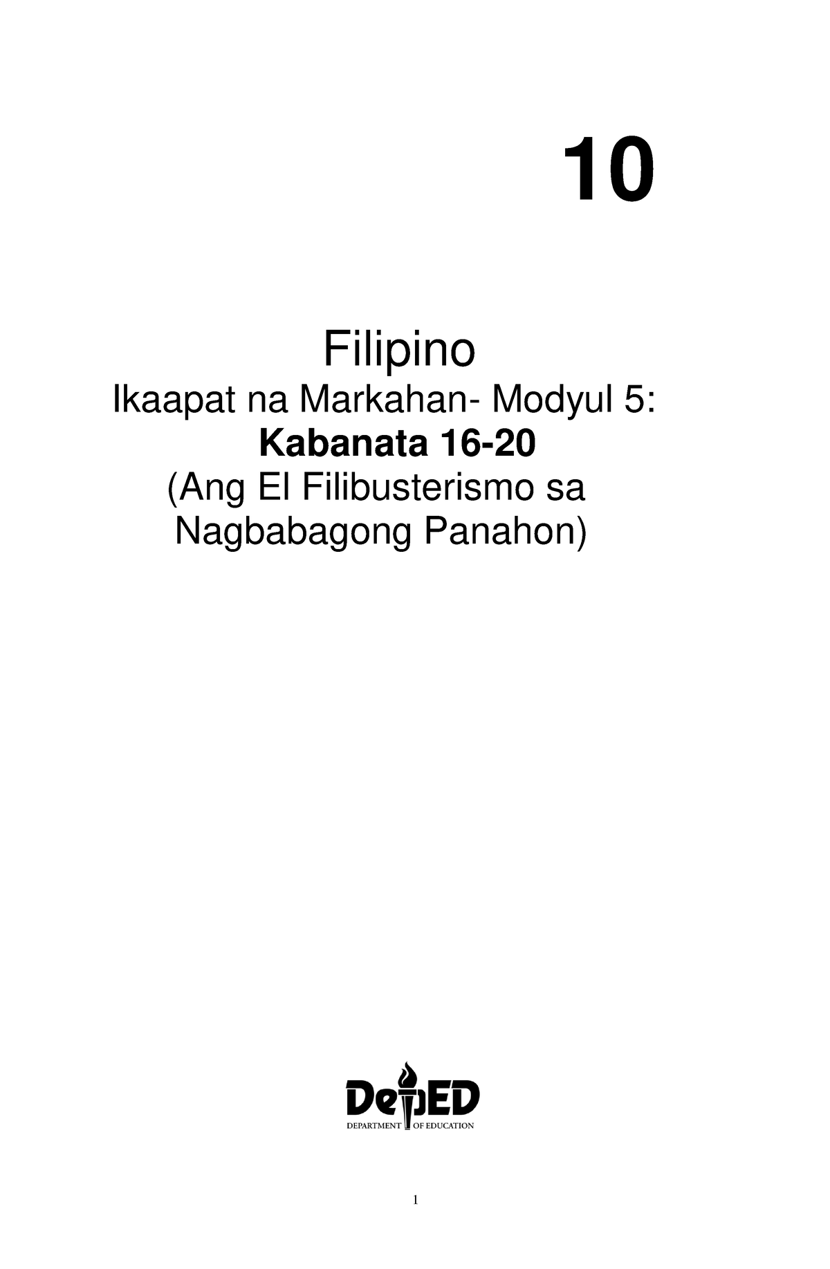 Modyul 5- EL FILIEBG - 10 Filipino Ikaapat Na Markahan- Modyul 5 ...