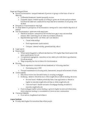 The American Stratification System notes - Categorically unequal: the ...