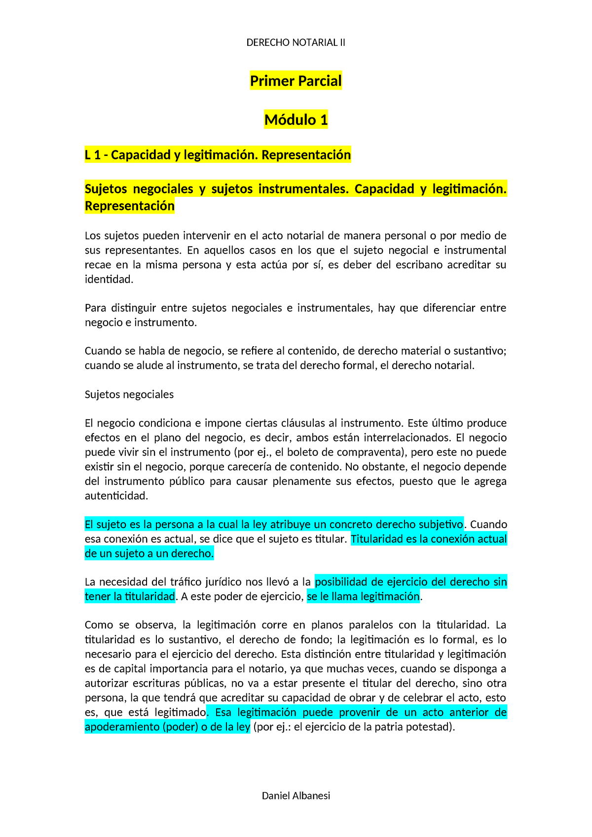 Derecho Notarial II 1er Parcial - Primer Parcial Módulo 1 L 1 ...