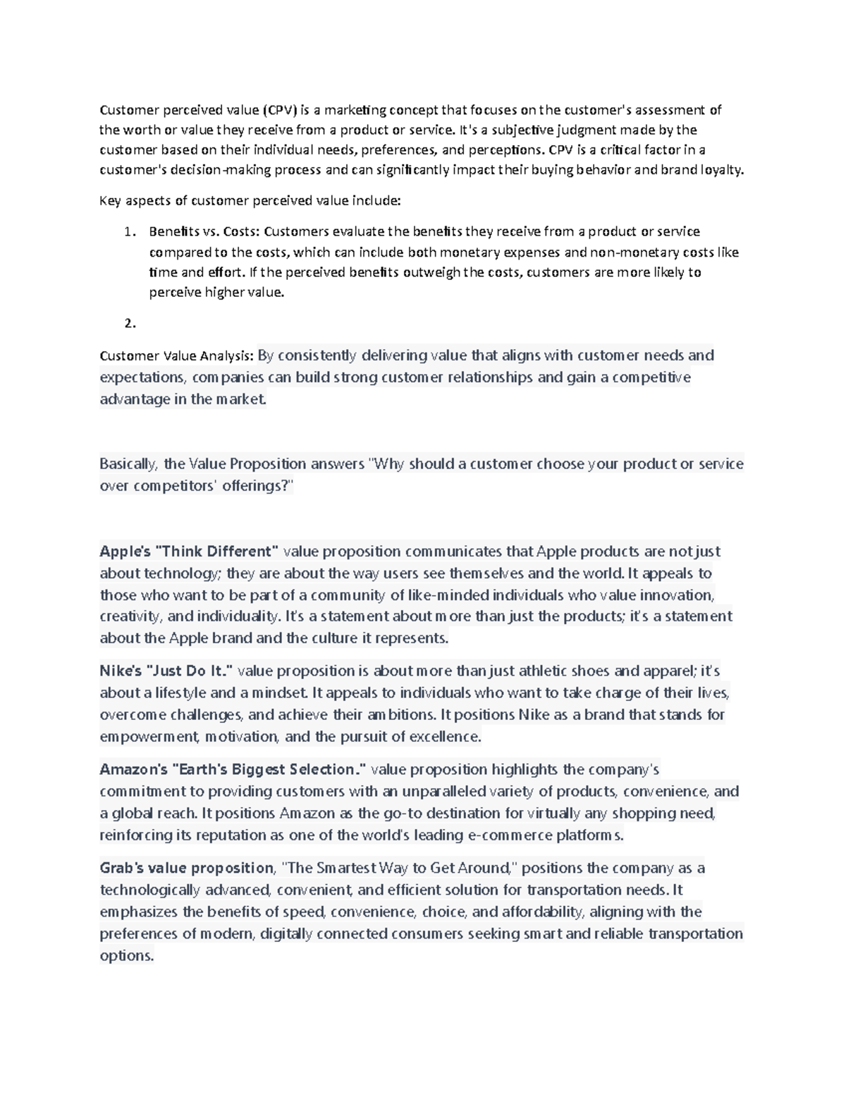 Connecting WITH Customers - Customer perceived value (CPV) is a ...