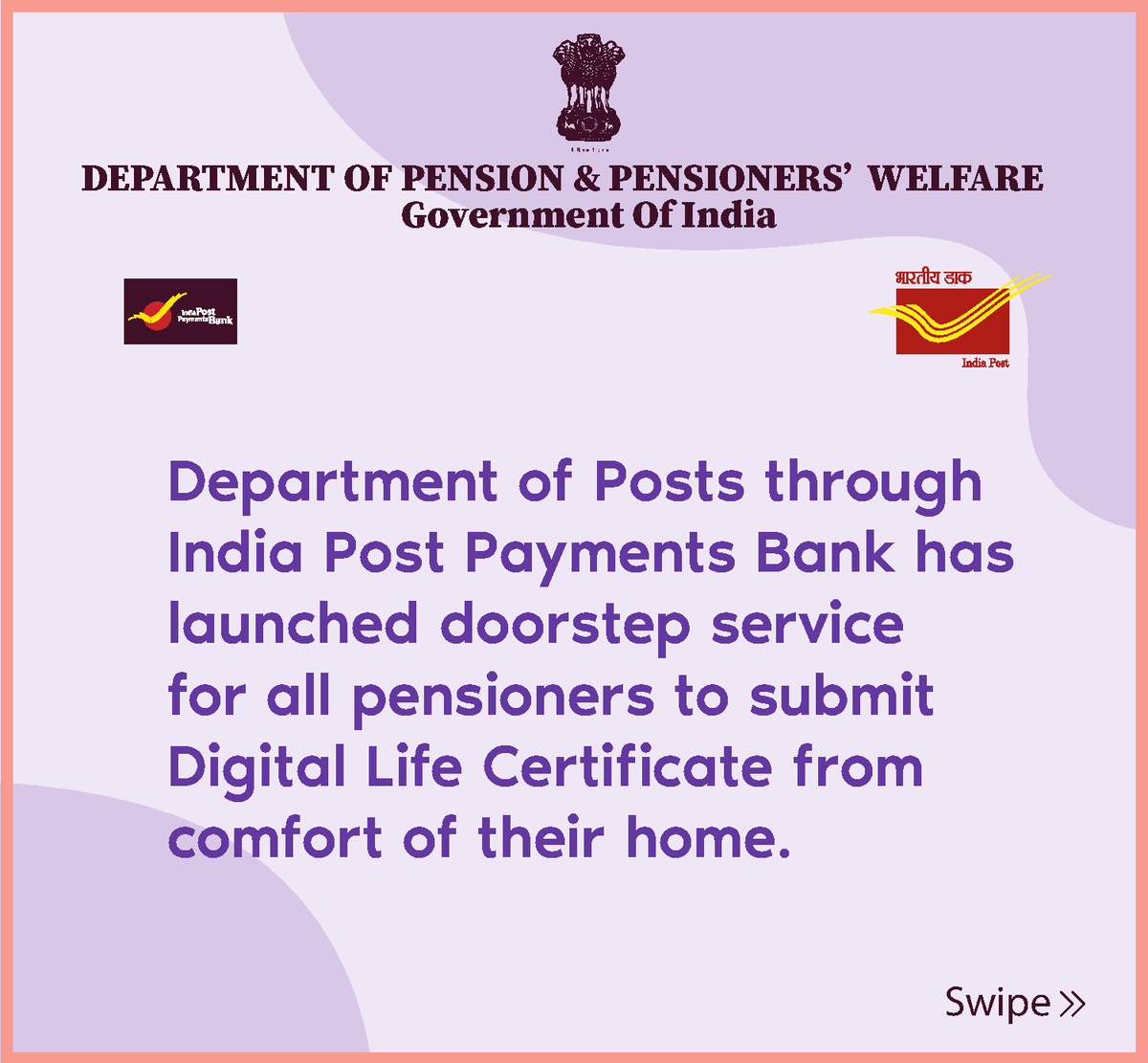 Department Of Posts Launches Doorstep Service For All Pensioners To ...