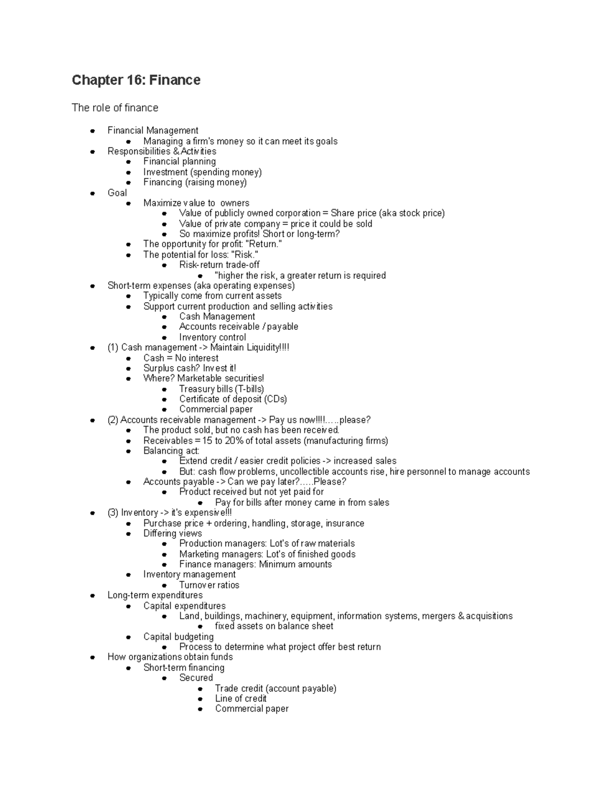 chapter-16-finance-chapter-16-finance-the-role-of-finance-financial