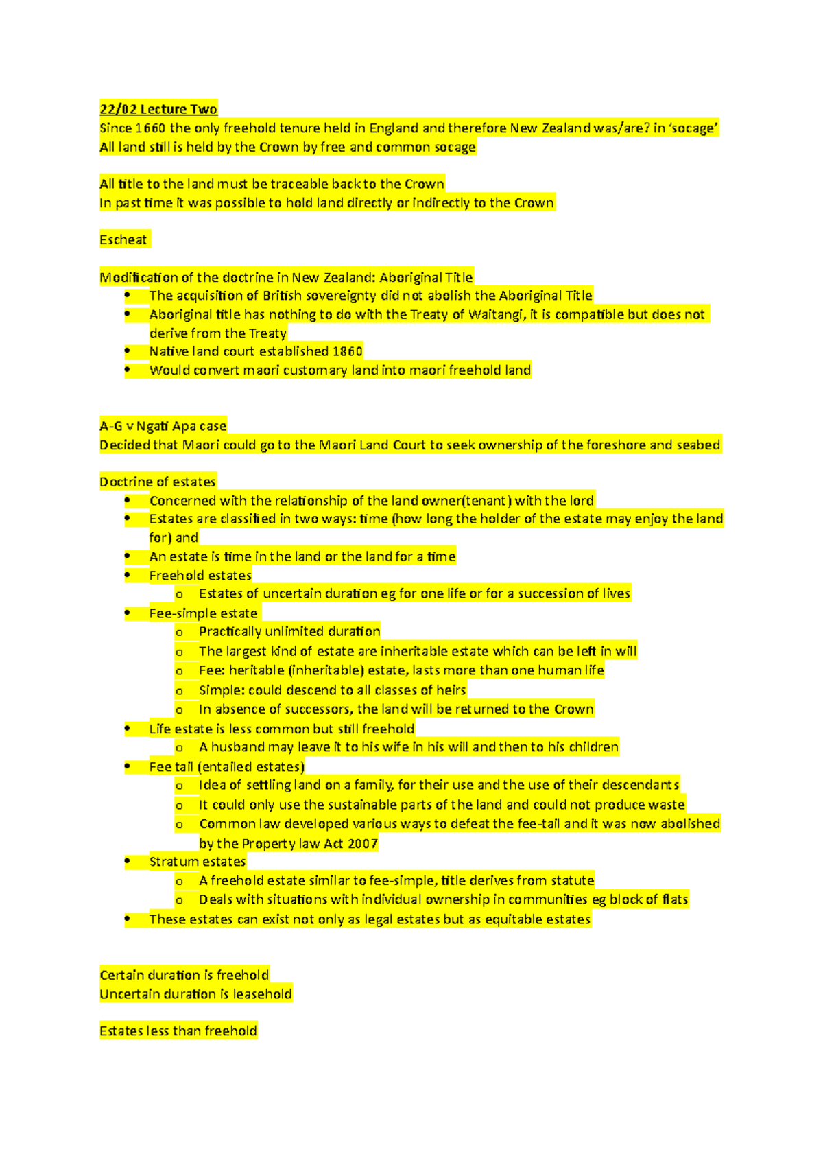 laws205-lecture-notes-22-02-lecture-two-since-1660-the-only-freehold