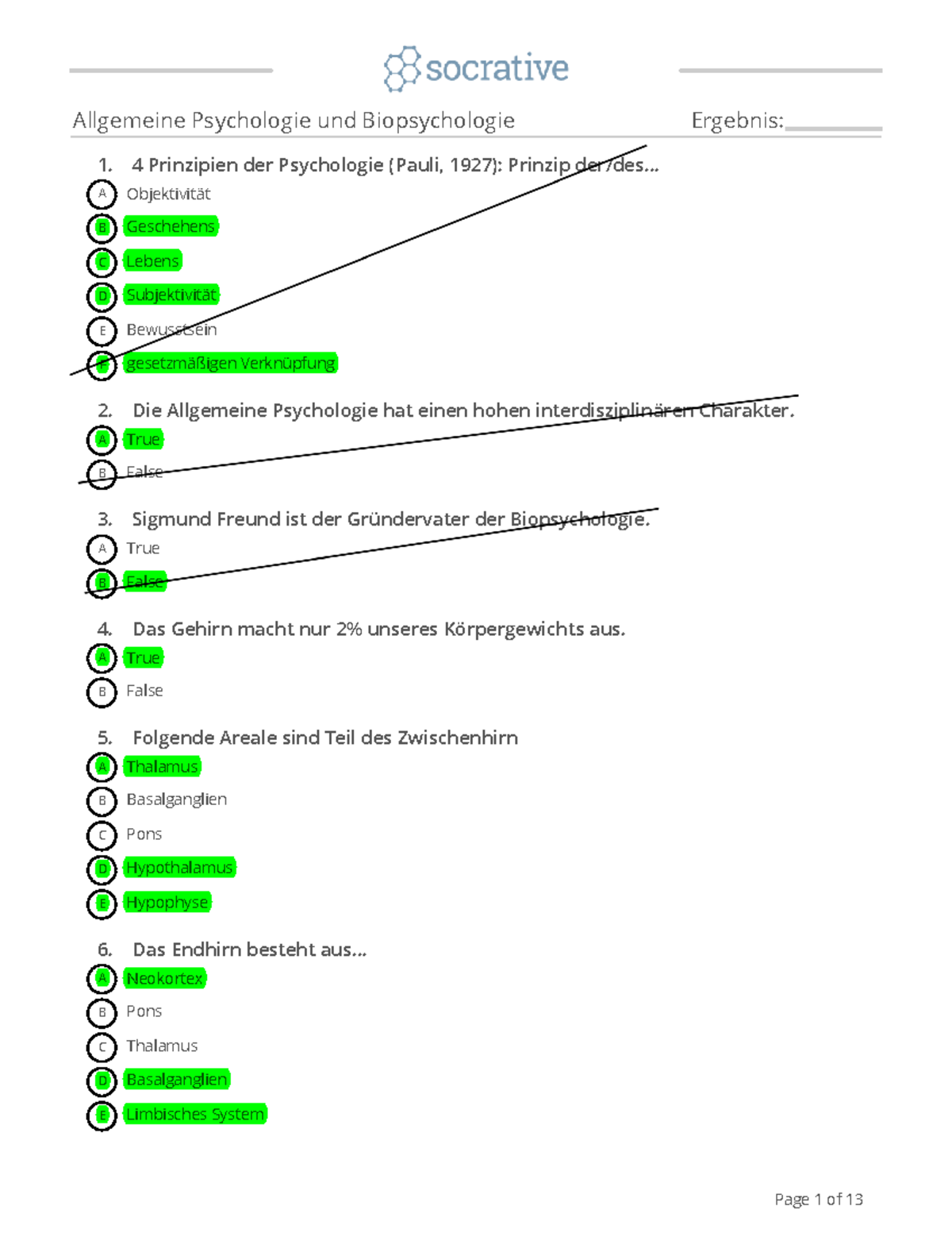 Wiederholungsfragen Allgemeine & Biopsychologie - Socrative Quiz ...