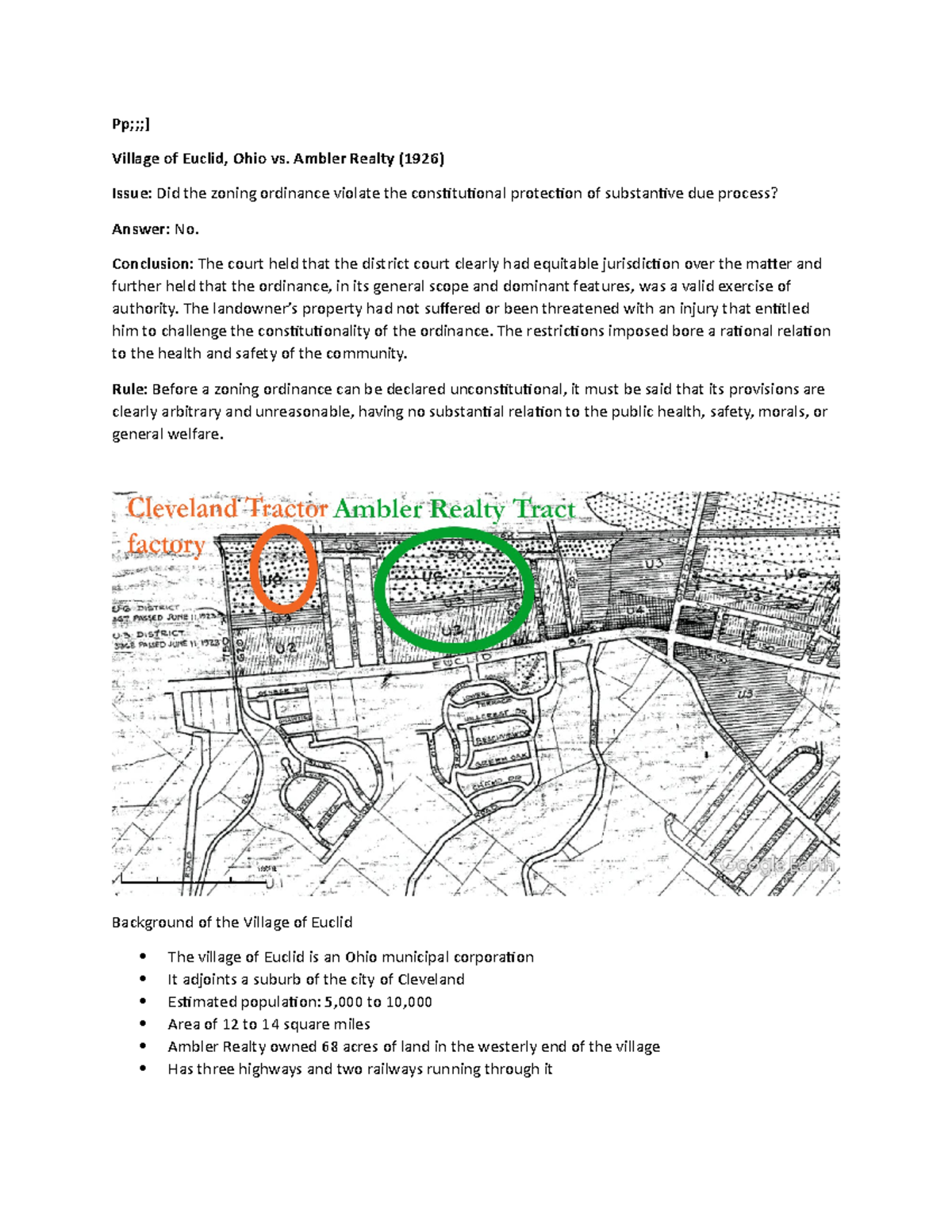 Villiage of Euclid vs. Ambler Realty GEOG 1100 Studocu