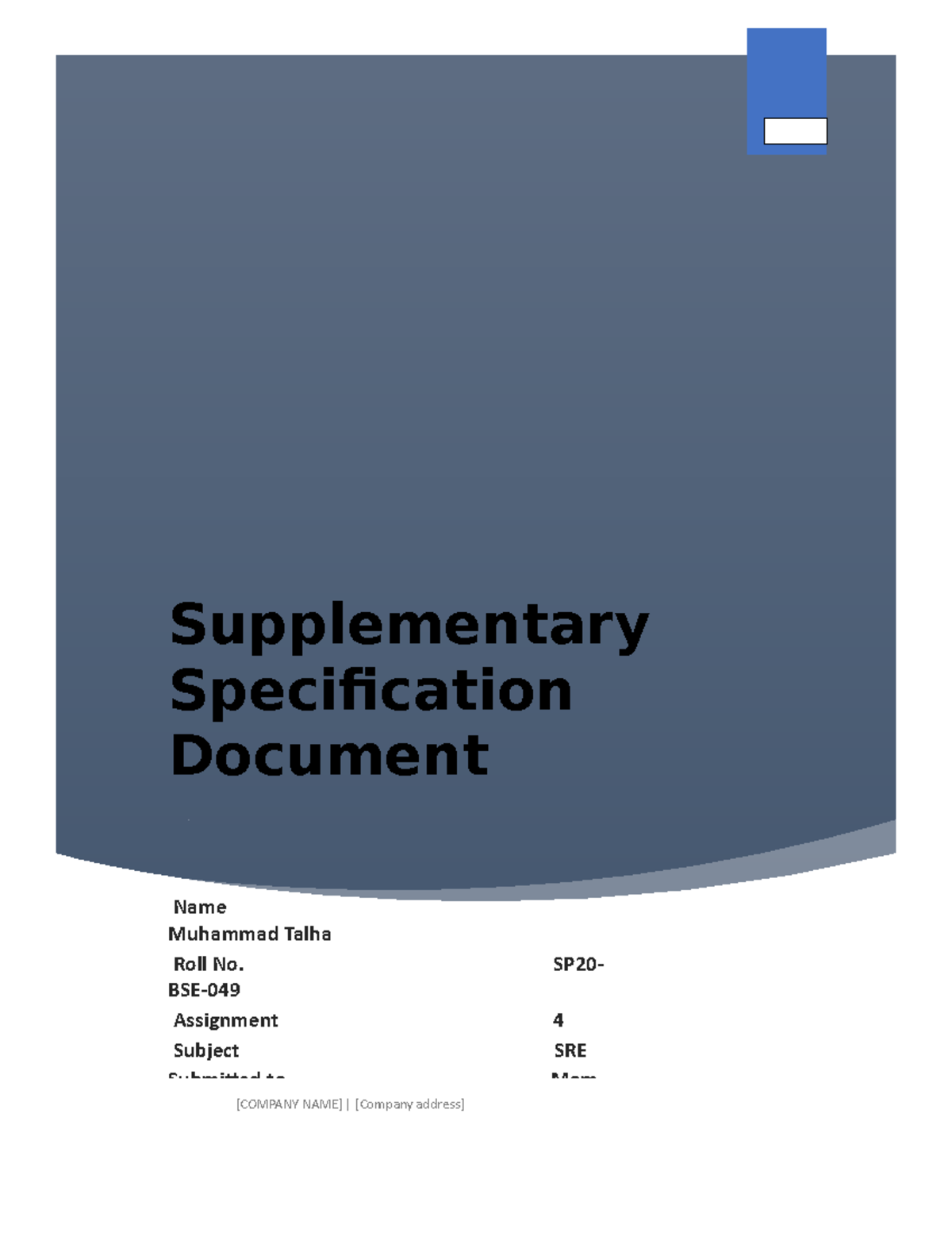 Sp20-bse-049 sre 4 - its is assignment of software requirement ...