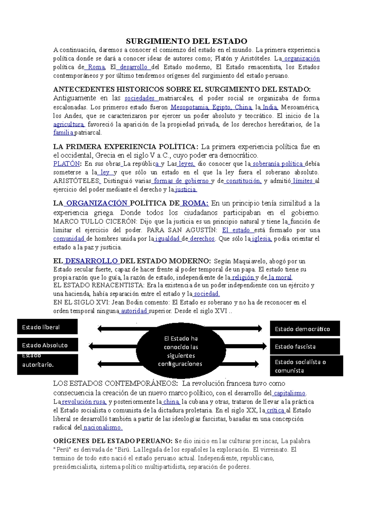 Surgimienmto DEL Estado - SURGIMIENTO DEL ESTADO A Continuación ...