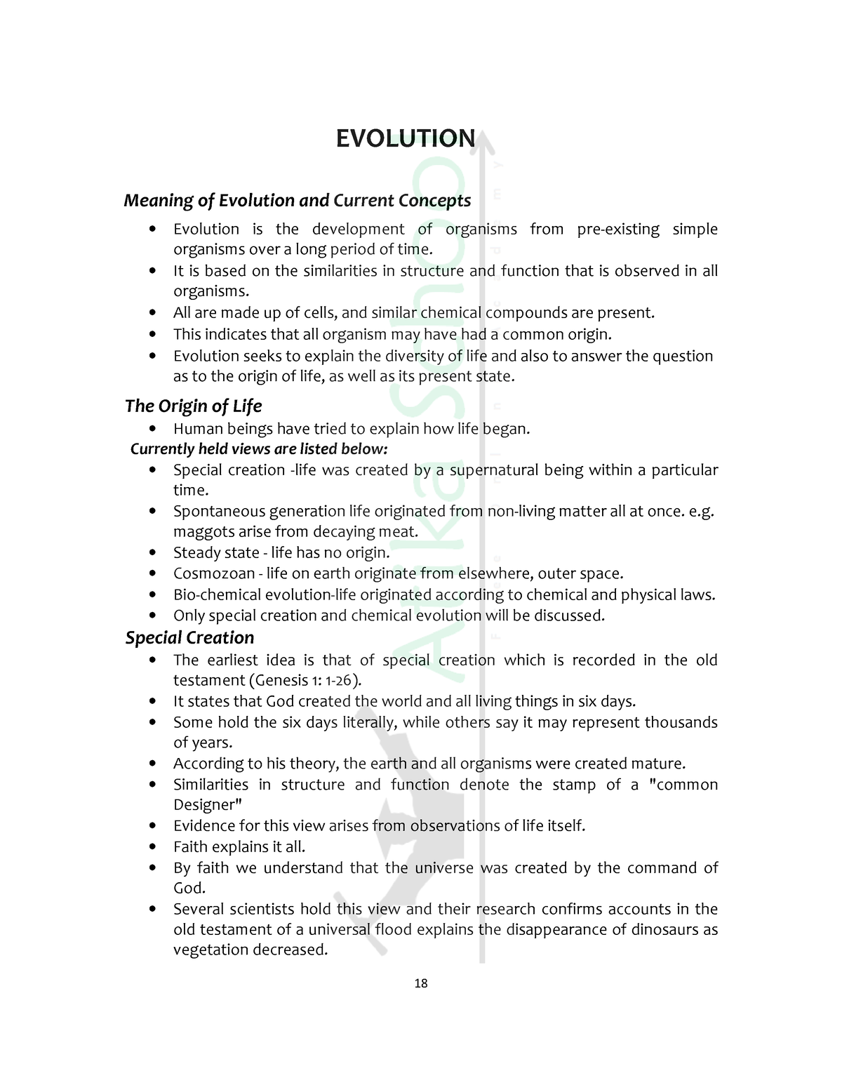 Kcse Biology Notes On Evolution - EVOLUTION Meaning Of Evolution And ...