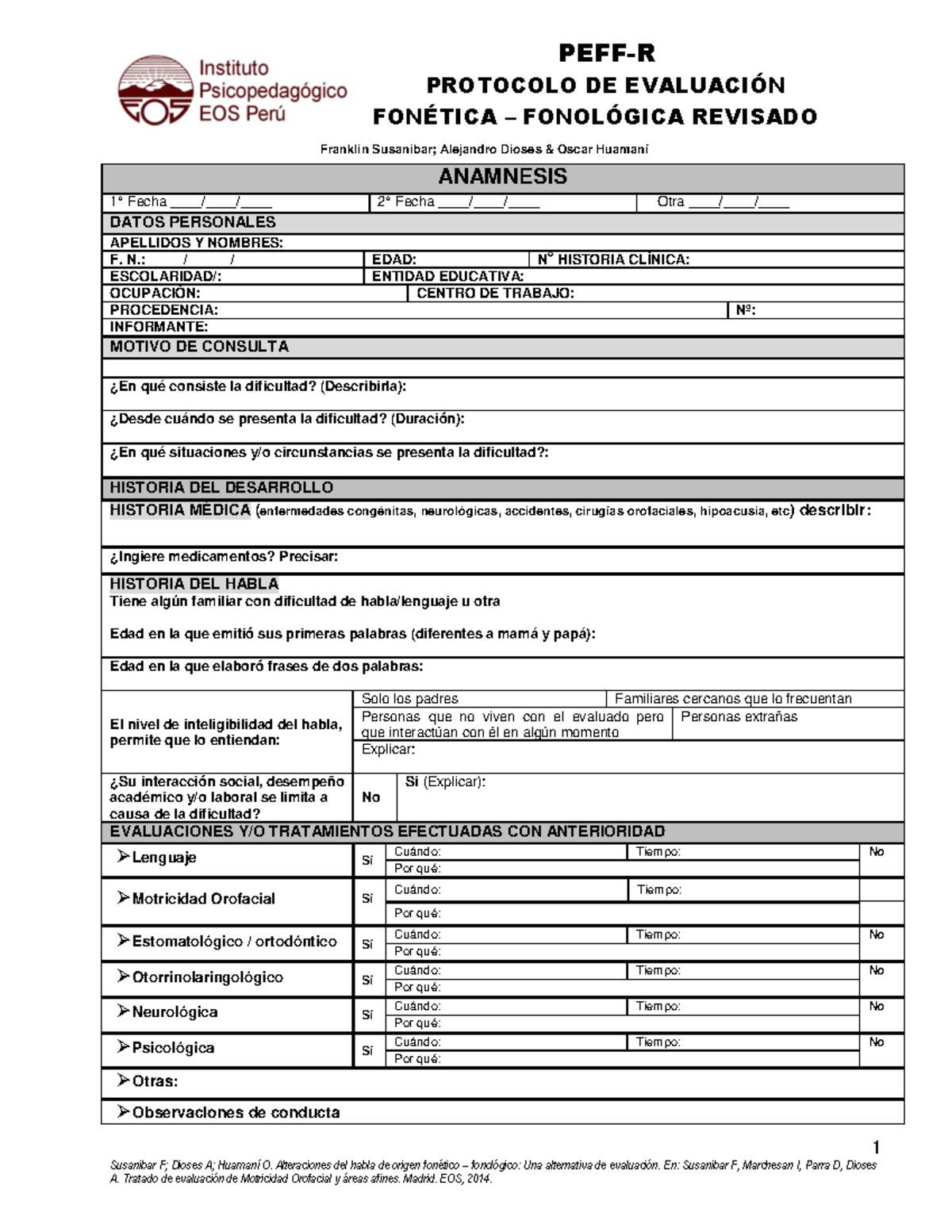 PEFF-R - PEFF-R PROTOCOLO DE EVALUACIÓN FONÉTICA – FONOLÓGICA REVISADO ...