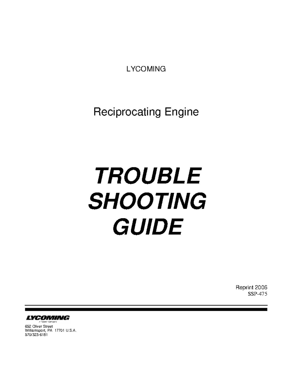 Troubleshooting Engine Reciprocating Engine TROUBLE