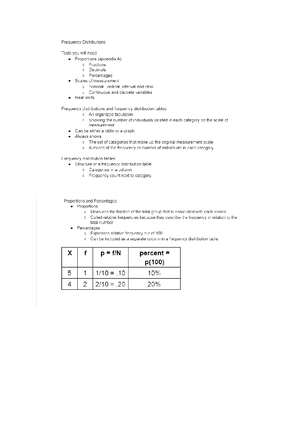 Stat CHapter 2 - Frequency Distributions Tools you will need ...