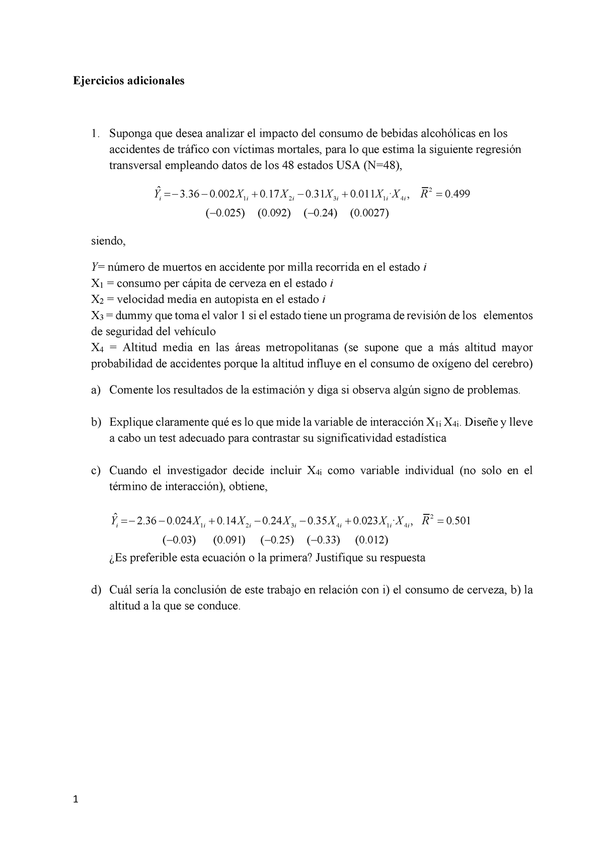 Soluciones Ejercicios Pra Cticos - Ejercicios Adicionales 1. Suponga ...