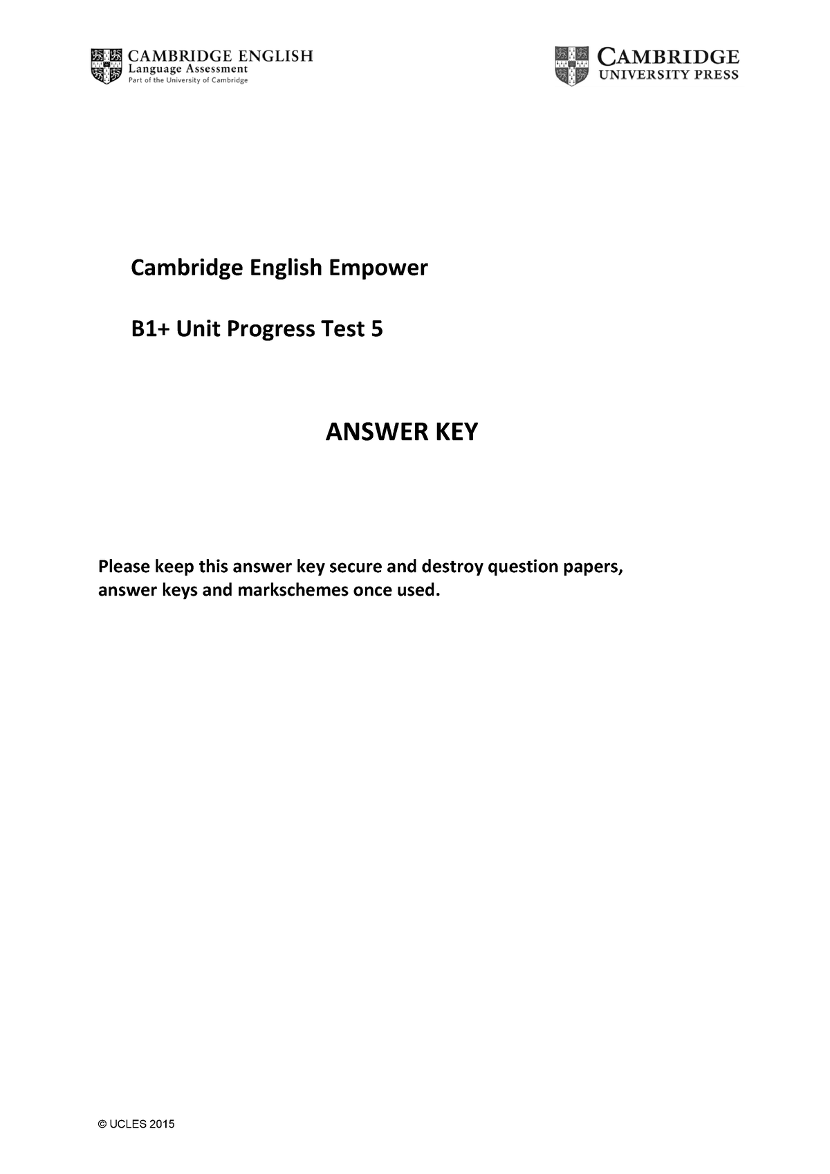 Cee B1h Rb Pt Tak U01 A5 R A V2 Cambridge English Empower B1 Unit