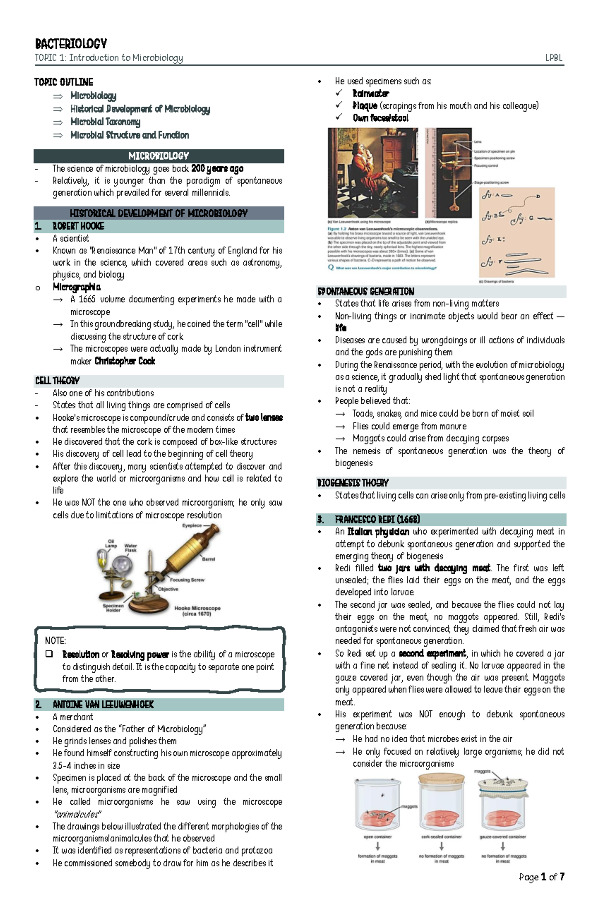 Topic 1 - Bacteriology Lesson 1 - TOPIC 1: Introduction to Microbiology ...