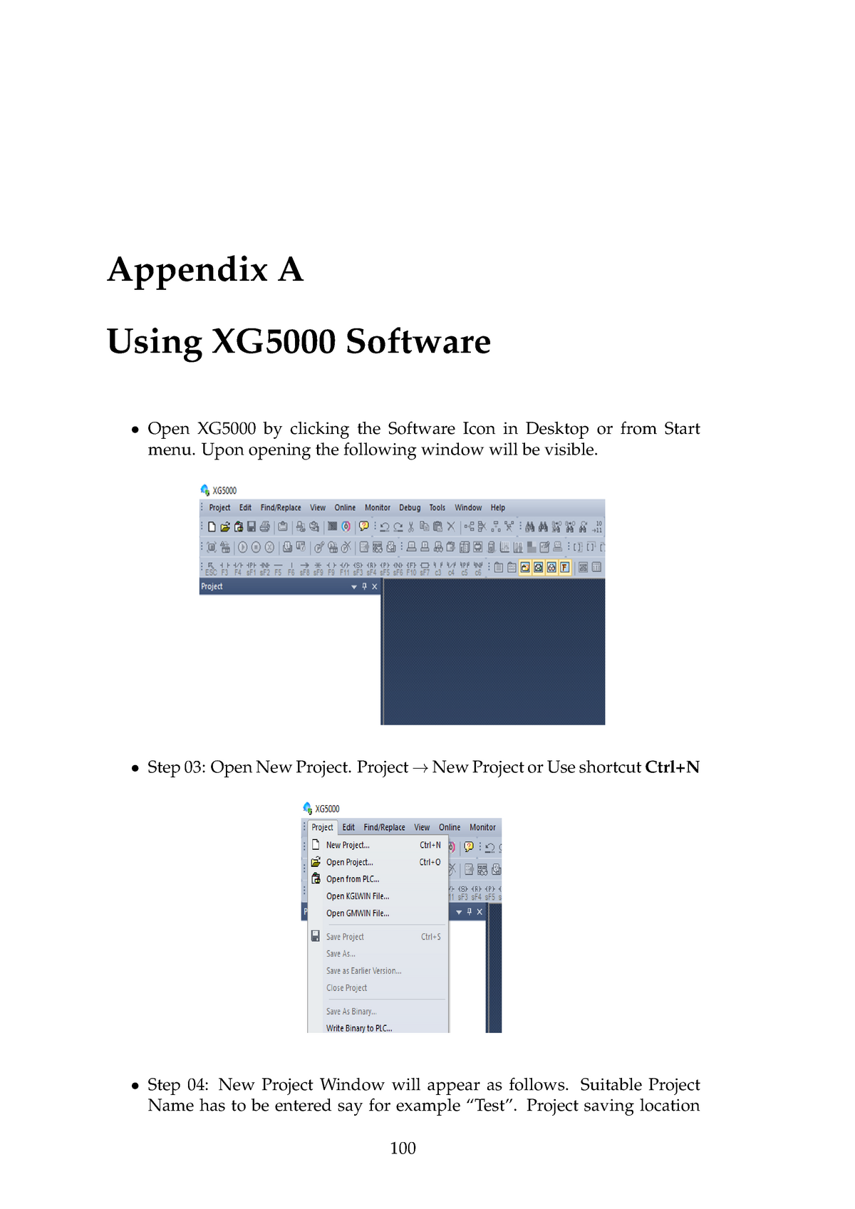 XG5000 Basics - Lecture Notes 1 - Appendix A Using XG5000 Software Open ...