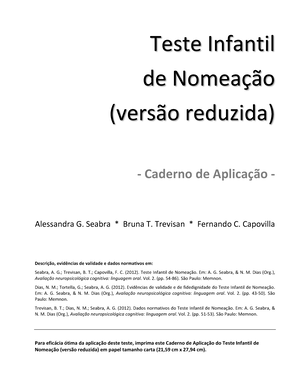 Teste De Trilhas - Caderno De Aplicação - Teste De Trilhas Partes A E B ...