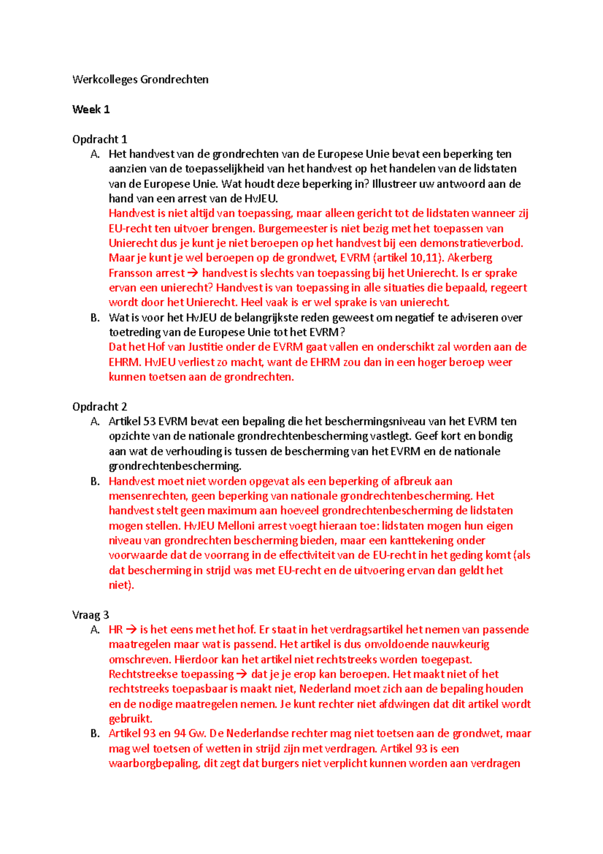 Werkcolleges Grondrechten - Het Handvest Van De Grondrechten Van De ...