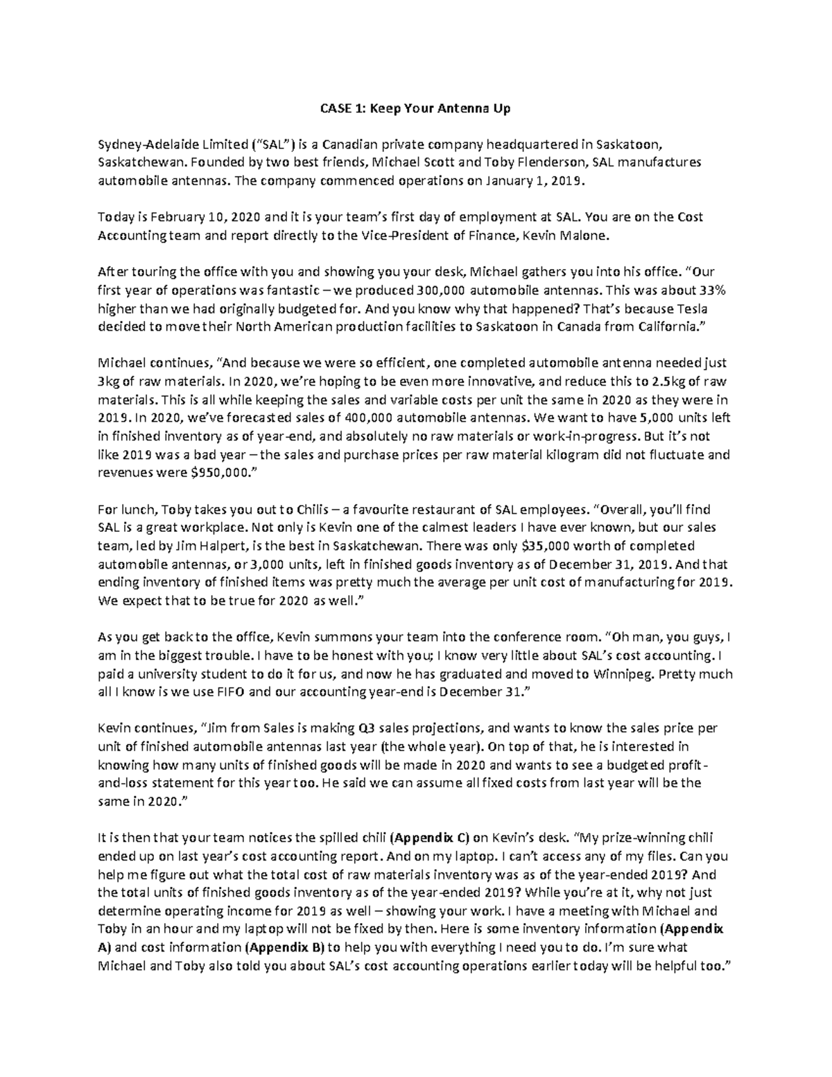 Case 1 Keep Your Antenna Up CASE 1 Keep Your Antenna Up Sydney