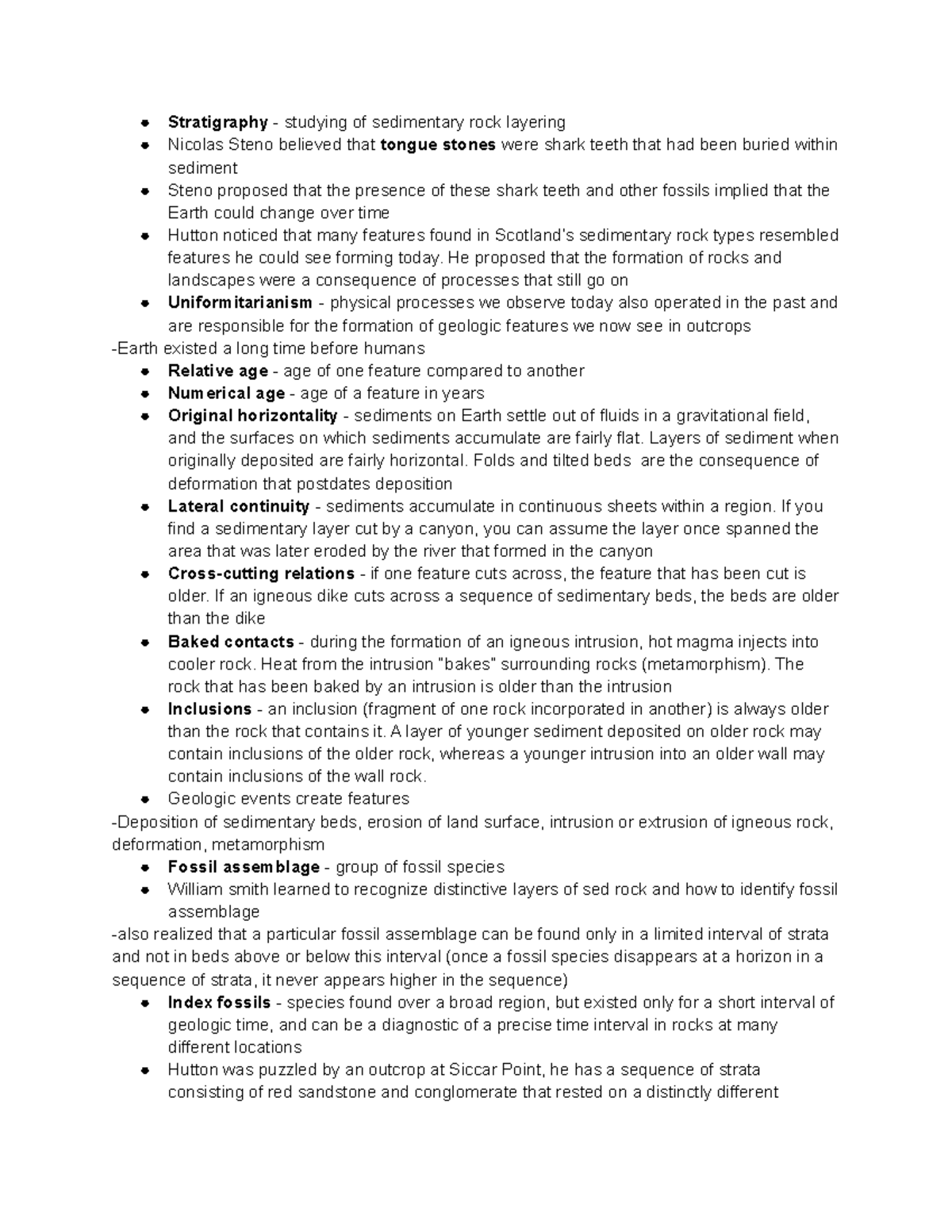 Section 11 - Stratigraphy and Dating - Stratigraphy - studying of ...