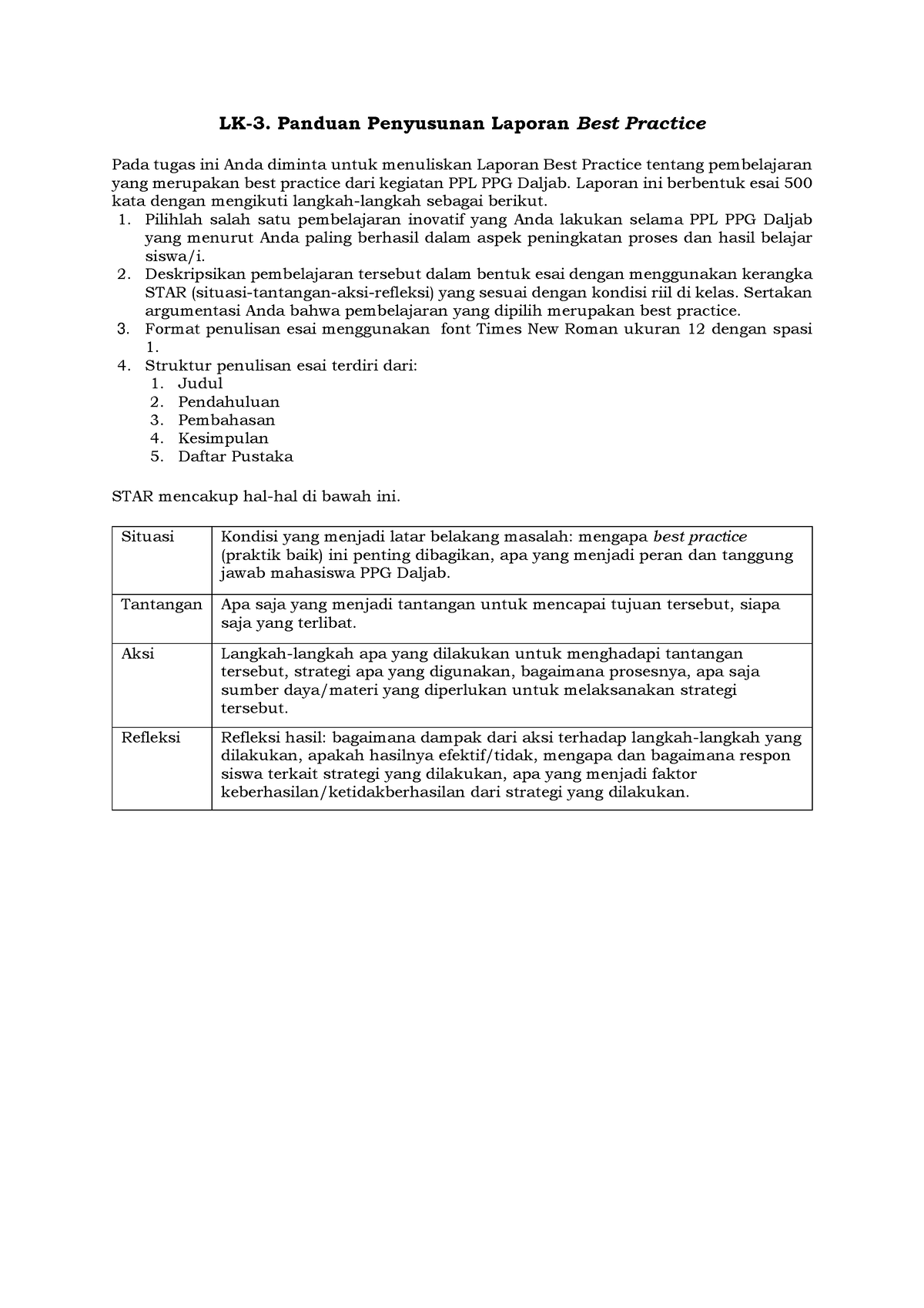 LK. 3.1 Penyusunan Hasil Best Practice - LK-3. Panduan Penyusunan ...