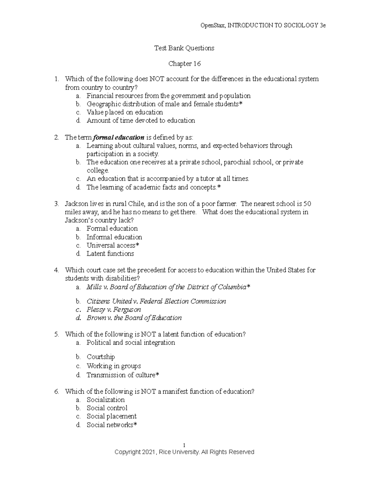 Sociology Chp16 - Great for testing - BEH 233 - Studocu