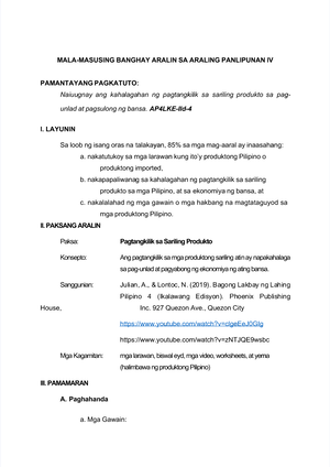 Weekly Learning PLAN Week 1 - Republic of the Philippines Region V ...