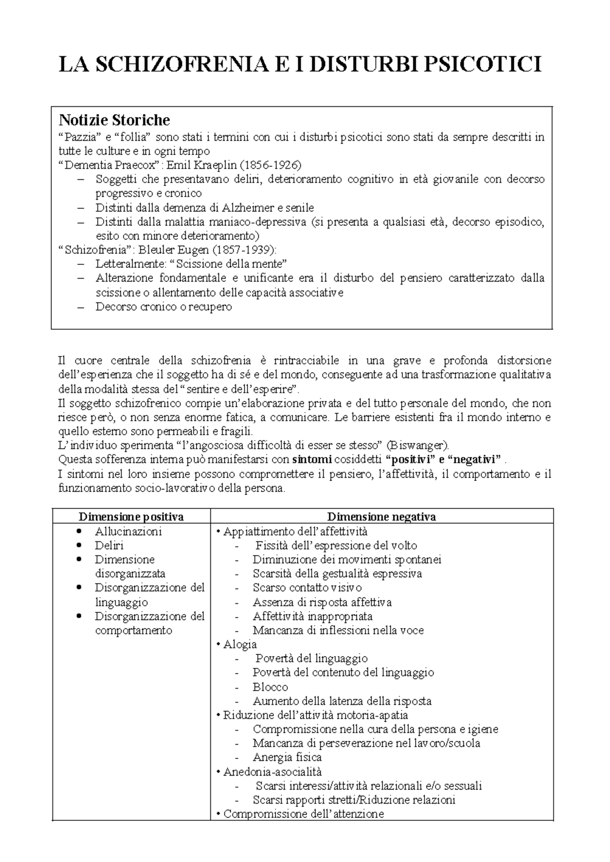 slide la schizofrenia e i disturbi psicotici - LA SCHIZOFRENIA E I ...